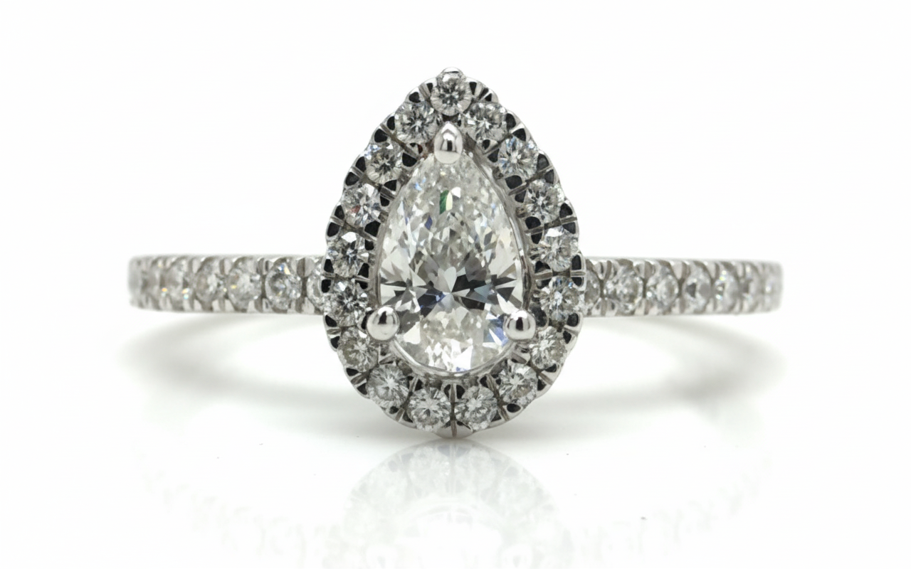 Classic 0.58 Carat Natural Diamond Solitaire Ring in (18K) White Gold